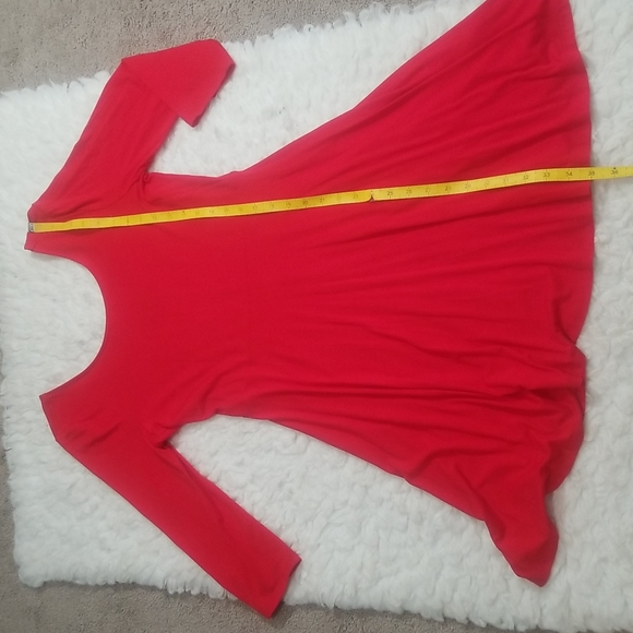 Express Solid red circle dress. Size M - Picture 9 of 11